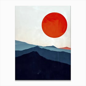 Sunset In The Mountains, Minimalism 8 Canvas Print