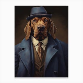 Gangster Dog Bloodhound Canvas Print