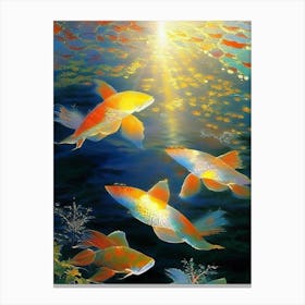 Yamabuki Koi Fish Monet Style Classic Painting Canvas Print