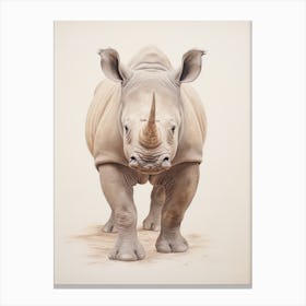 Detailed Rhino Illustration 1 Canvas Print