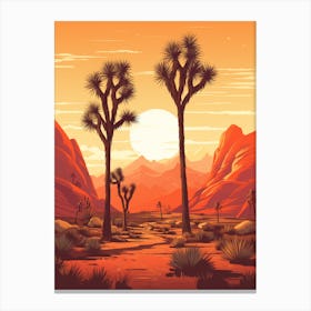  Retro Illustration Of A Joshua Trees At Dawn In Desert 7 Canvas Print