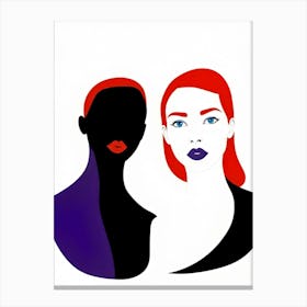 Portrait Of Two Women Canvas Print