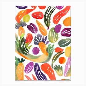 Watercolor Vegetables Canvas Print