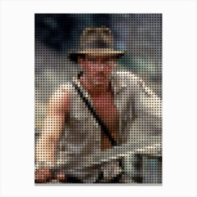 Harrison Ford Indiana Jones In A Pixel Dots Art Style Canvas Print