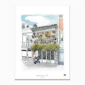 Tiny house 04 Saigon Vietnam Watercolor Illustration Canvas Print