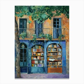 Barcelona Book Nook Bookshop 4 Canvas Print