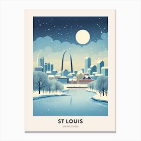 Winter Night  Travel Poster St Louis Missouri Canvas Print