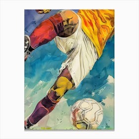 Football Player Watercolor Art (14) Canvas Print