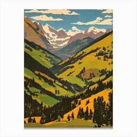 Pyrénées National Park France Vintage Poster Canvas Print