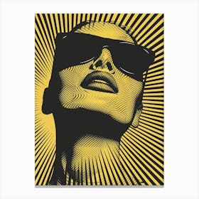 Portrait Of A Woman In Sunglasses 1 Canvas Print