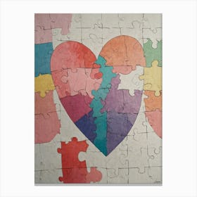 Heart Puzzle Canvas Print