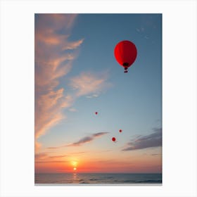 Balloon Flight Over The Ocean 2 Canvas Print