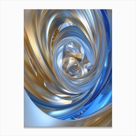 Abstract Blue And Gold Spiral Canvas Print