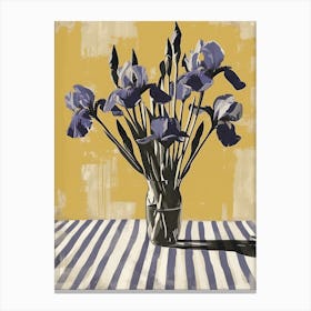 Iris Flowers On A Table   Contemporary Illustration 3 Canvas Print