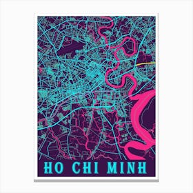 Ho Chi Minh Map Poster 1 Canvas Print