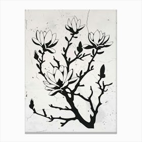 Magnolia Tree Simple Geometric Nature Stencil 1 Canvas Print