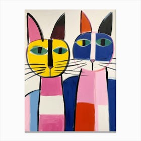 Colourful Kids Animal Art Cat 1 Canvas Print