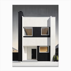 Minimalist Modern House Illustration (49) Canvas Print