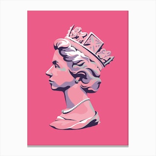 Queen Elizabeth Platinum Jubilee Pink Canvas Print