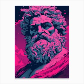  Poseidon In The Style Of Magenta Detailed Depiction 3 Canvas Print
