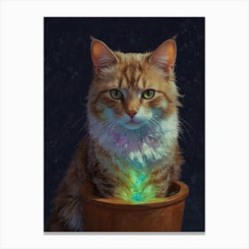 Cat In A Pot 1 Canvas Print