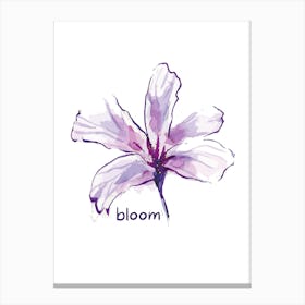 Bloom Watercolor Flower Canvas Print