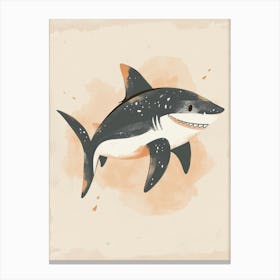 Cute Muted Pastels Shark 3 Canvas Print