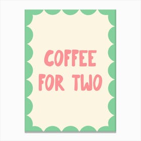 Coffee for two - Pink and Green Canvas Print