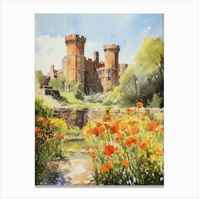 Sissinghurst Castle Garden Uk Watercolour 2 Canvas Print