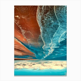 Sand Dunes Sea Ocean Coastline Coast Sky Clouds Beach Canvas Print