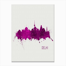 Delhi India City Purple Canvas Print