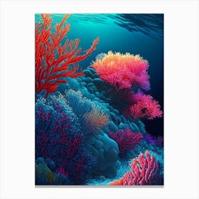 Coral Reef Waterscape Crayon 1 Canvas Print