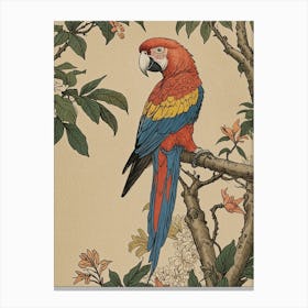 Parrot On A Branch Canvas Print