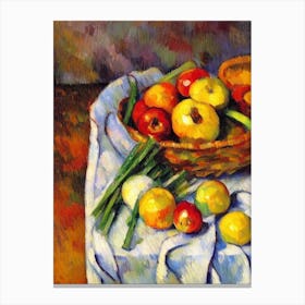 Scallions 3 Cezanne Style vegetable Canvas Print
