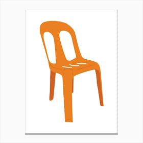 Orange Plastic Chair Canvas Print