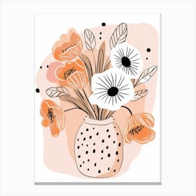 Floral Bouquet In A Vase Canvas Print