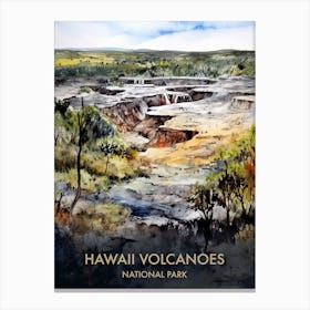 Hawaii Volcanoes Park Watercolour 3 Canvas Print