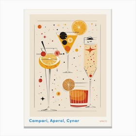 Art Deco Spirtz Inspired Cocktail 1 Poster Canvas Print
