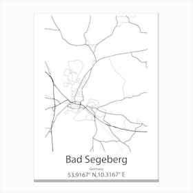 Bad Segeberg,Germany Minimalist Map Canvas Print