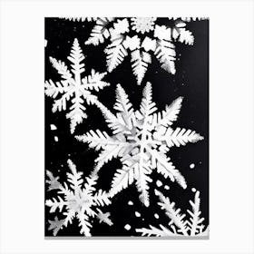 Individual, Snowflakes, Black & White 3 Canvas Print