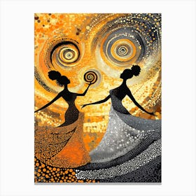 Two Women Dancing Canvas Print