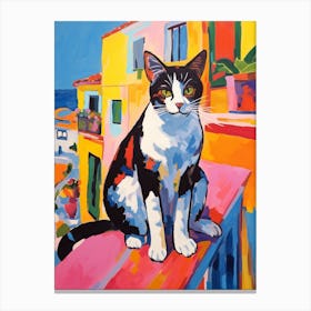 Painting Of A Cat In Ibiza Spain 2 Canvas Print