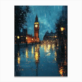 Fantasy Rainy Night In London 5 Canvas Print