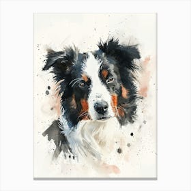Border Collie Watercolor Painting 1 Canvas Print