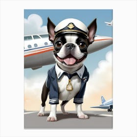 Boston Terrier Pilot 1 Canvas Print