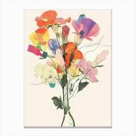 Lisianthus 2 Collage Flower Bouquet Canvas Print