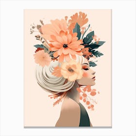 Bloom Body Woman Neutral Colours Boho Style 8 Canvas Print