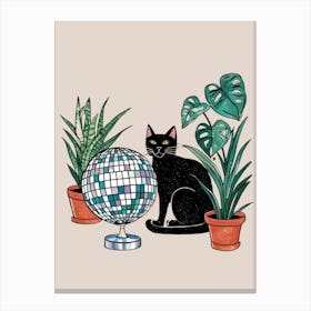 Disco Cat Canvas Print