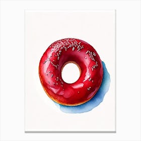Red Velvet Donut Cute Neon 1 Canvas Print