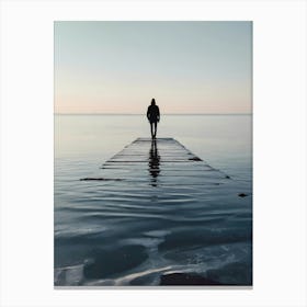 Person Standing On A Pier Canvas Print